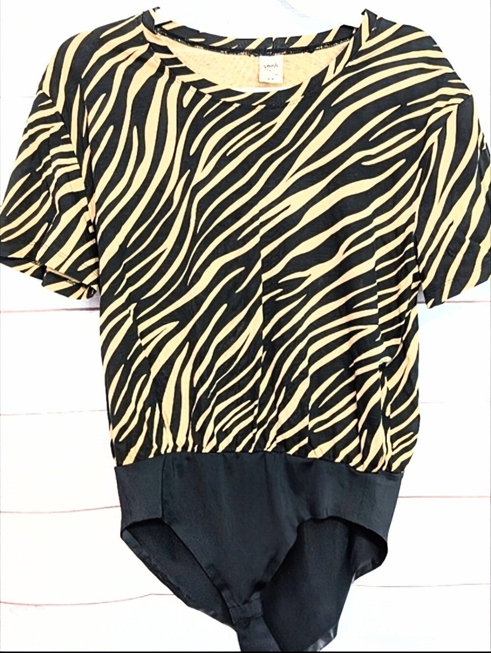 Nwot SMASH + TESS Black and Tan Zebra 🦓 Bodysuit Size Small